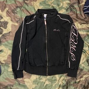 Swell black track jacket pink accents stretch vtg y2k‎ size S/17